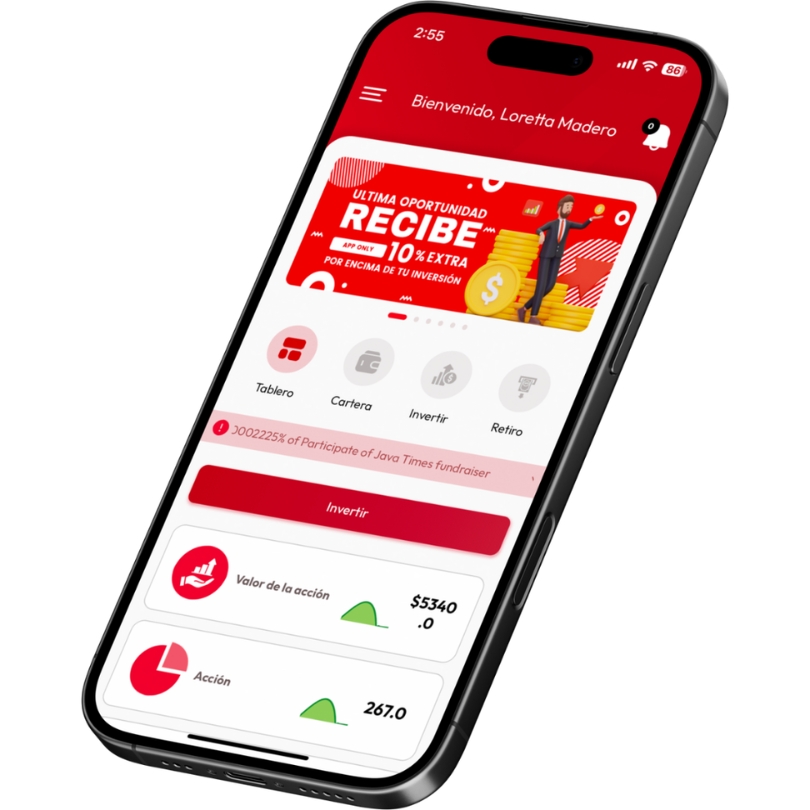Captura del portal de socios